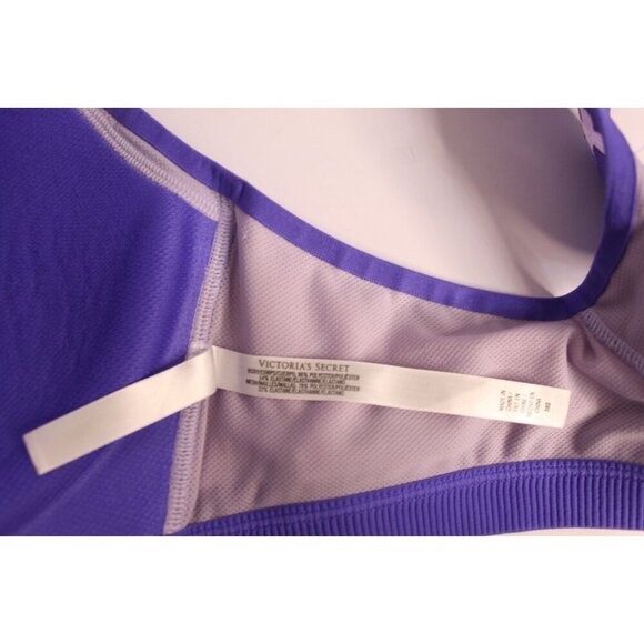 Victoria's Secret X Sport Bra 38D Purple Heather Zipper Front Padded Underwire - Picture 9 of 15